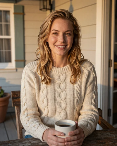Hannah, 32, Lincoln NE - Nebraska trucker dating member with warm smile on porch