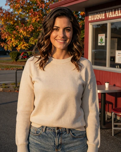 Megan from Yonkers smiling outside a Hudson Valley diner - NY trucker dating profile