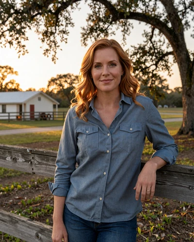 Caroline, 41, Pensacola woman at a Panhandle ranch fence at sunset - Florida CDL dating profile