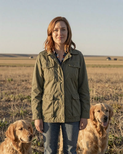 Becca, 37, Grand Island NE - auburn-haired woman with dog, Nebraska prairie dating profile