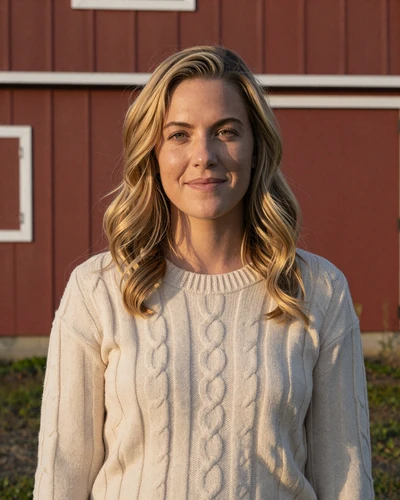 Hannah, 32, from Cedar Rapids Iowa - trucker dating profile photo by a red barn